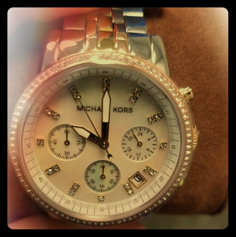 Michael Kors Ritz Ladies Watch Tri-Gold/3-Tone